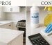 Quartzite pros and cons comparison showing beautiful natural stone kitchen countertops versus maintenance requirements and cost considerations